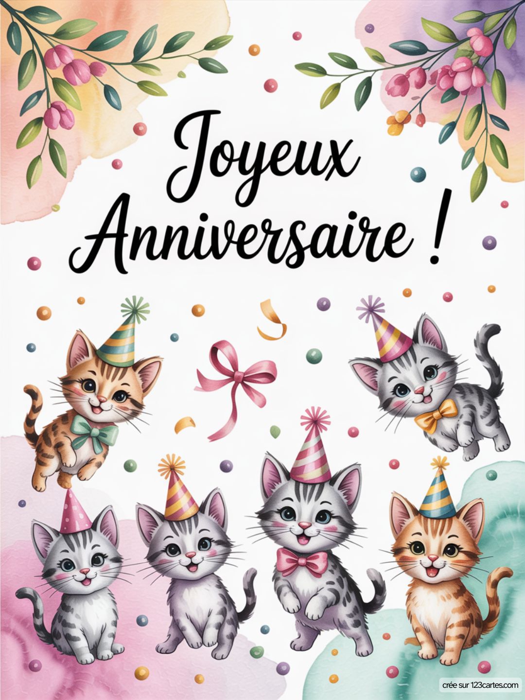 Carte Anniversaire Femme Chat 04