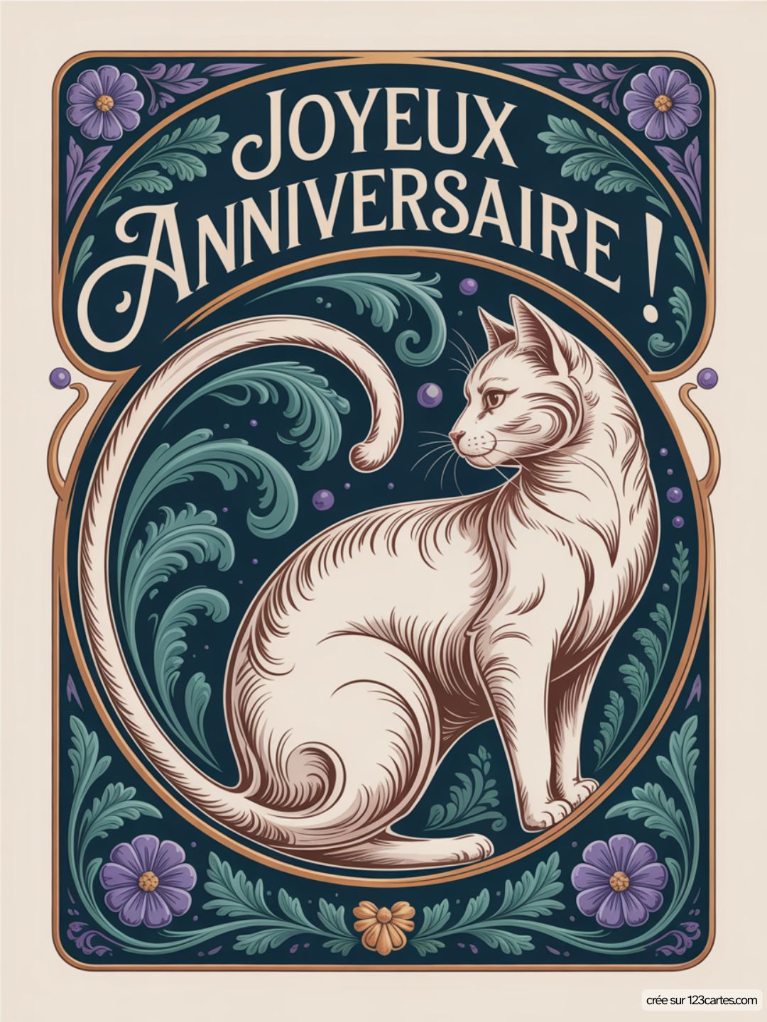 Carte Anniversaire Femme Chat 06