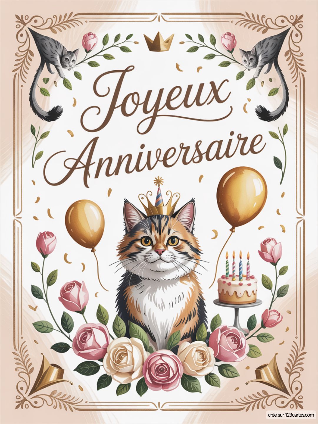 Carte Anniversaire Femme Chat 07