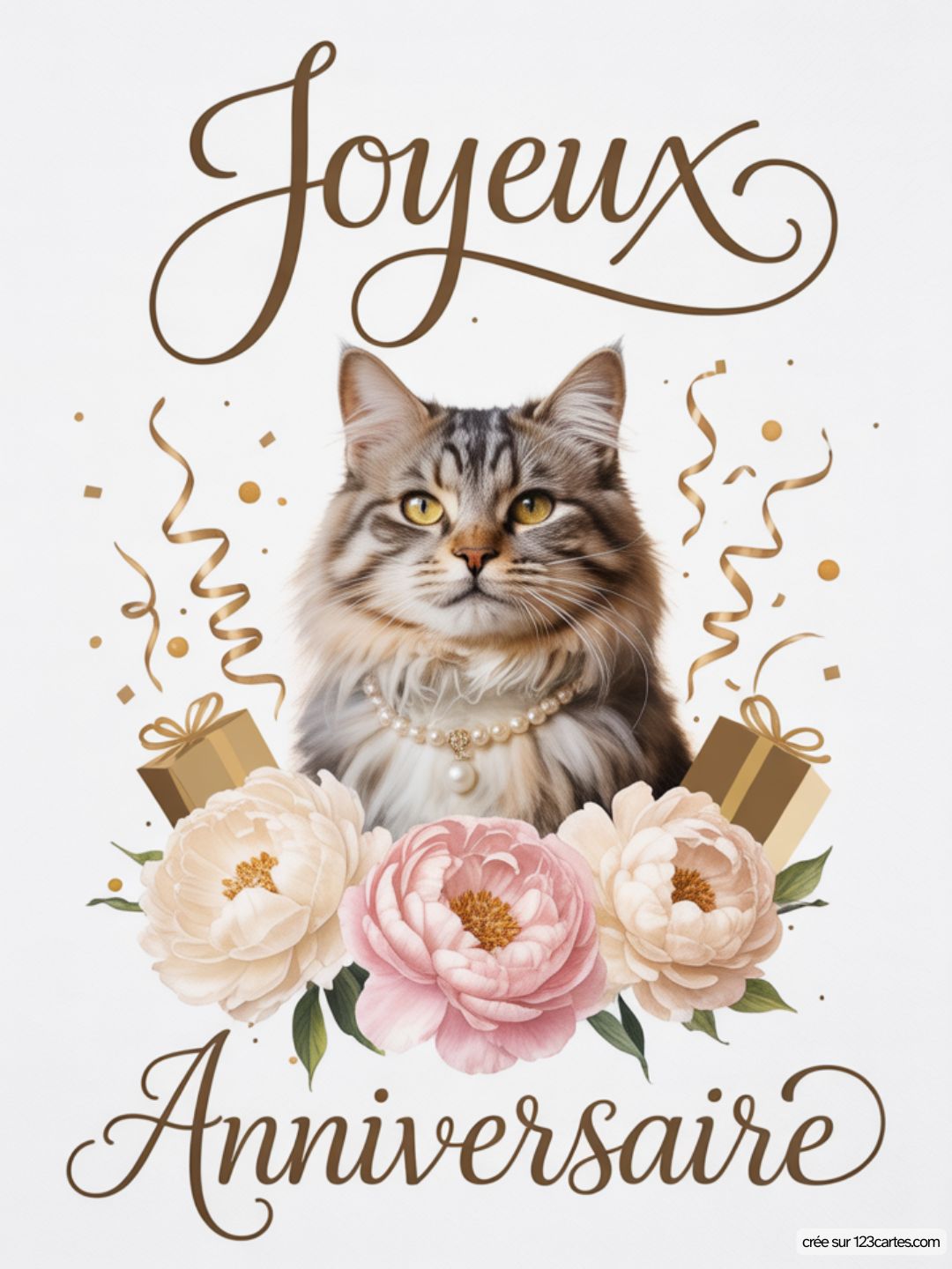 Carte Anniversaire Femme Chat 08