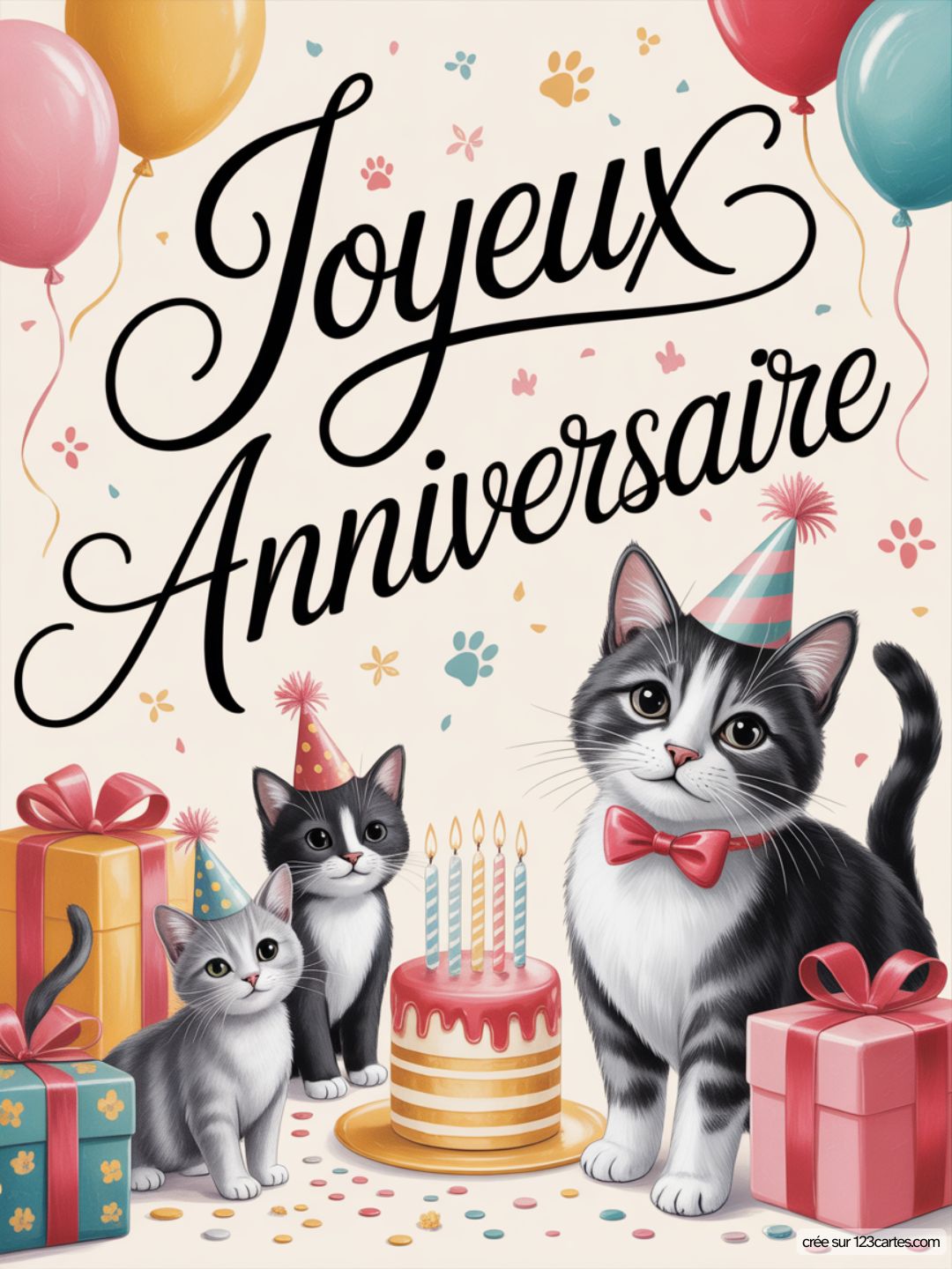 Carte Anniversaire Femme Chat 18