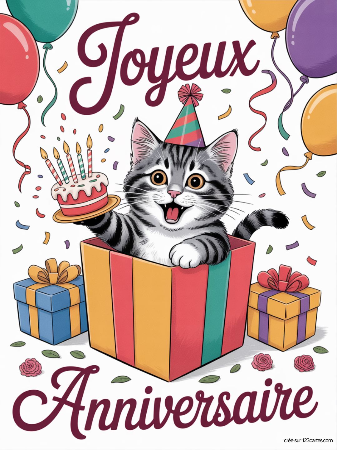 Carte Anniversaire Femme Chat 19