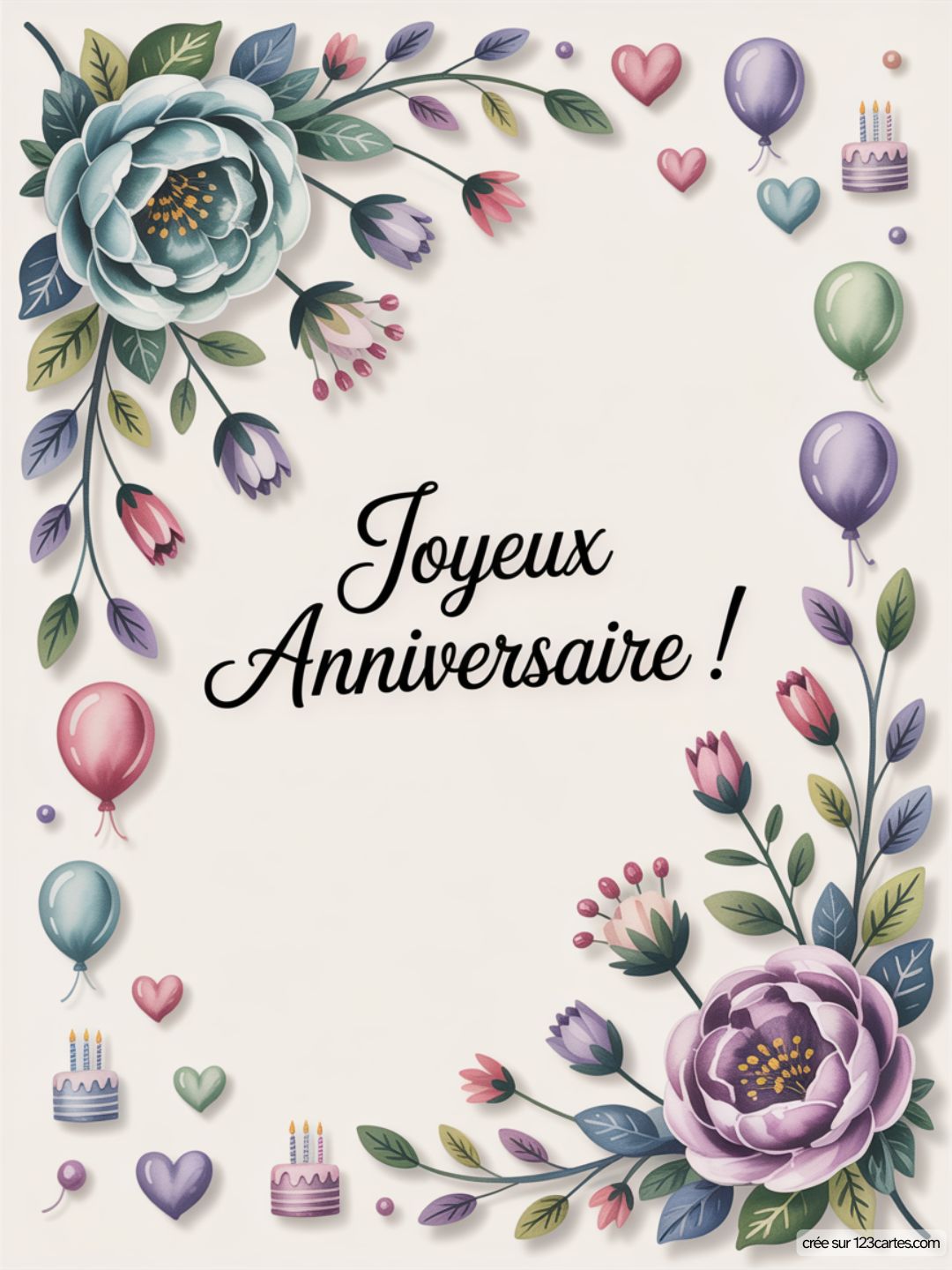 Carte Anniversaire Femme Coeur 01