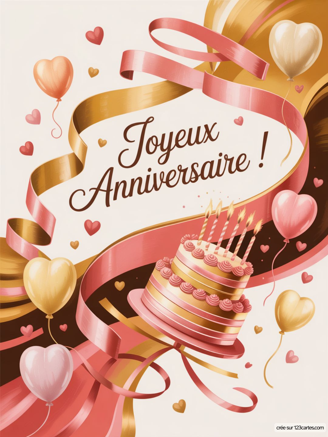 Carte Anniversaire Femme Coeur 06