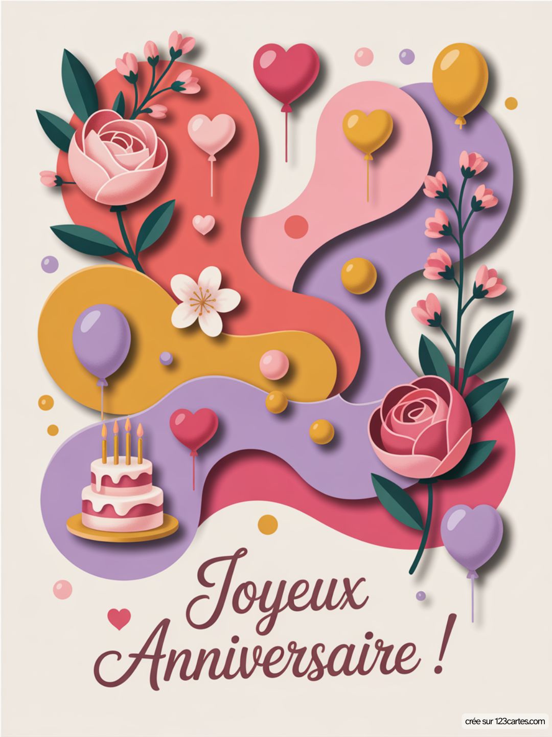 Carte Anniversaire Femme Coeur 07