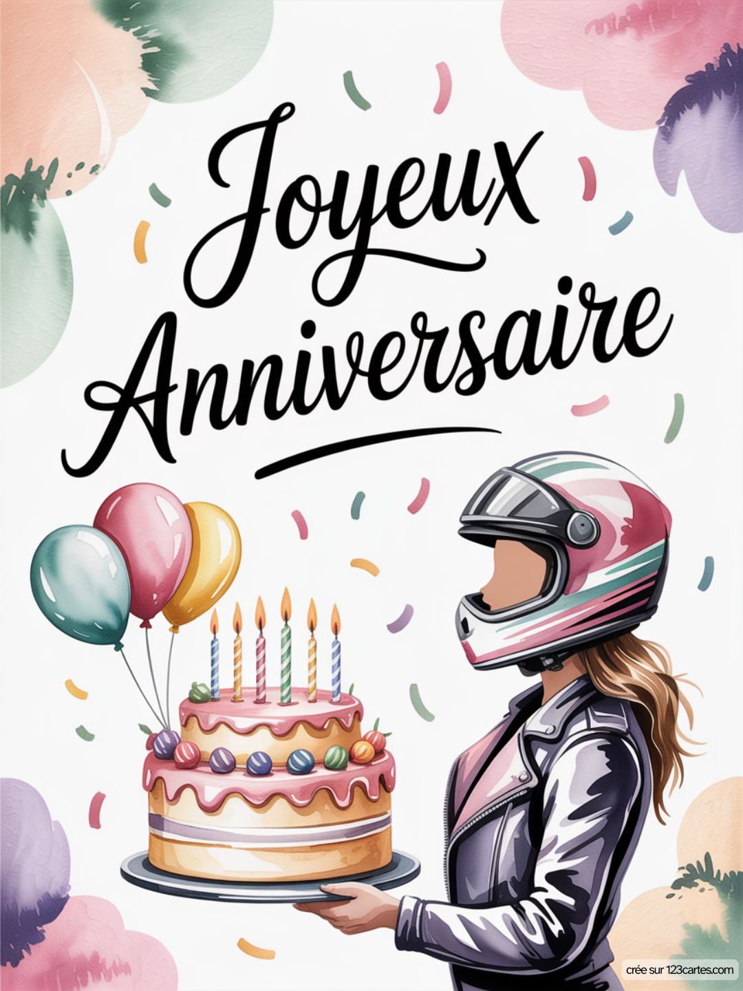 Carte Anniversaire Femme Motarde 02
