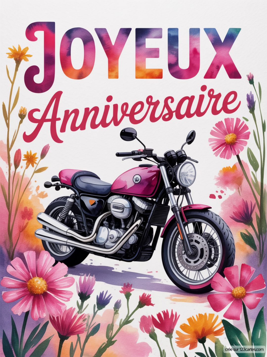 Carte Anniversaire Femme Motarde 09