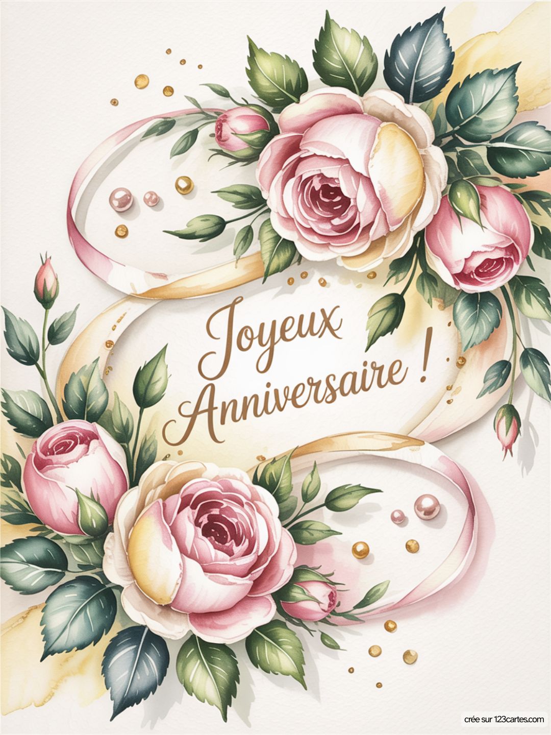 Carte Anniversaire Femme Roses 02