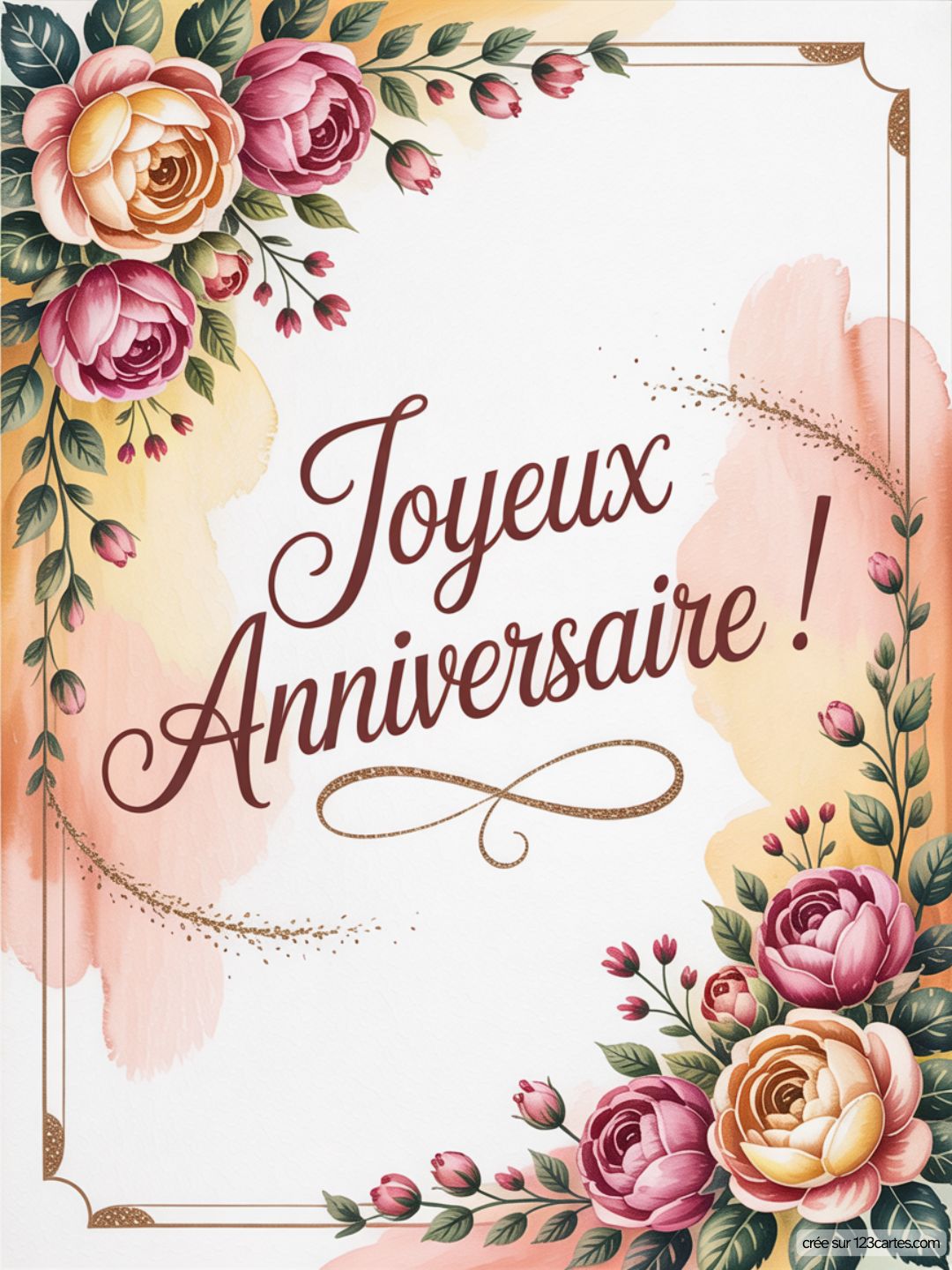 Carte Anniversaire Femme Roses 04