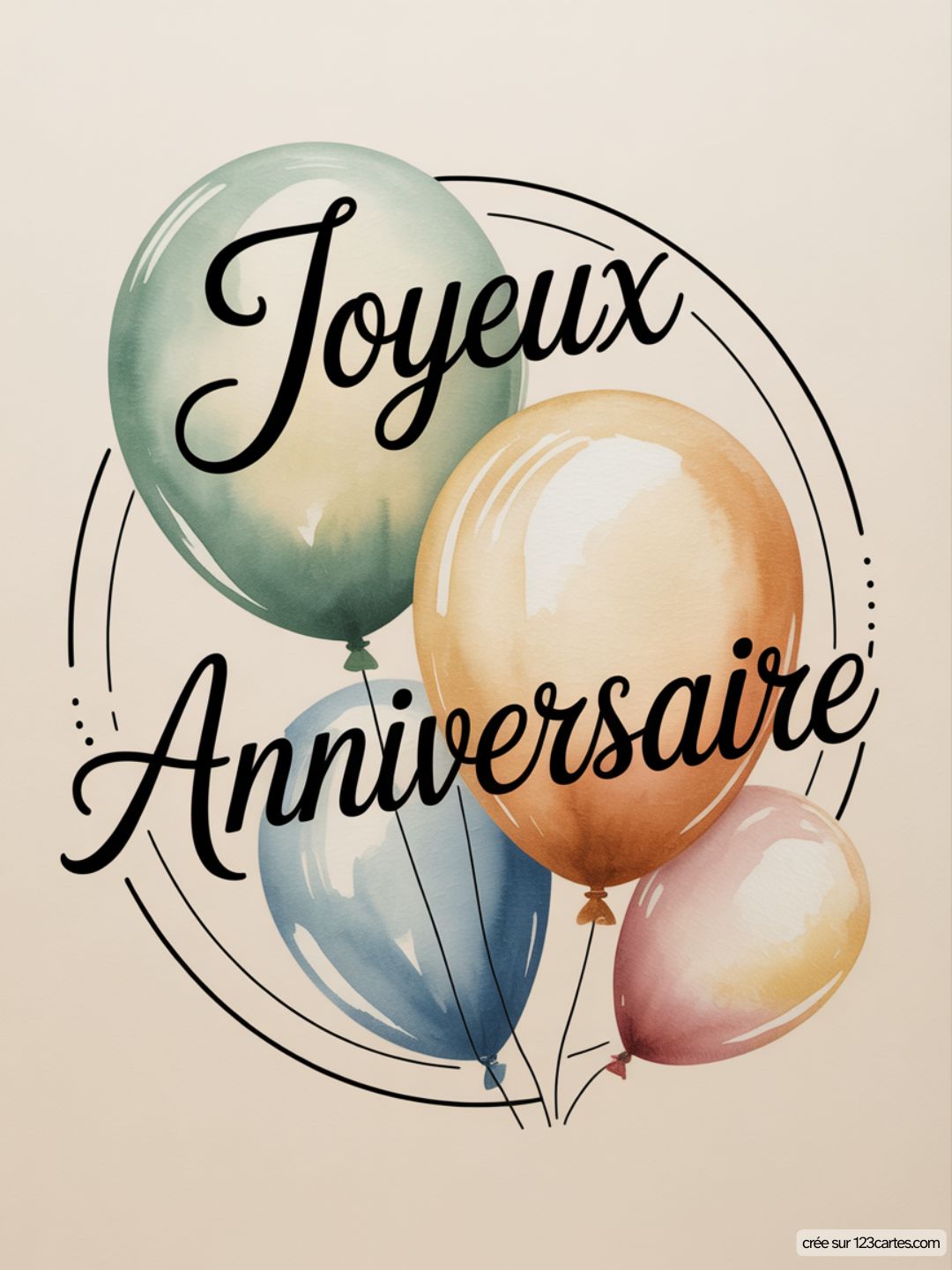 Carte Anniversaire Homme Aquarelle 01