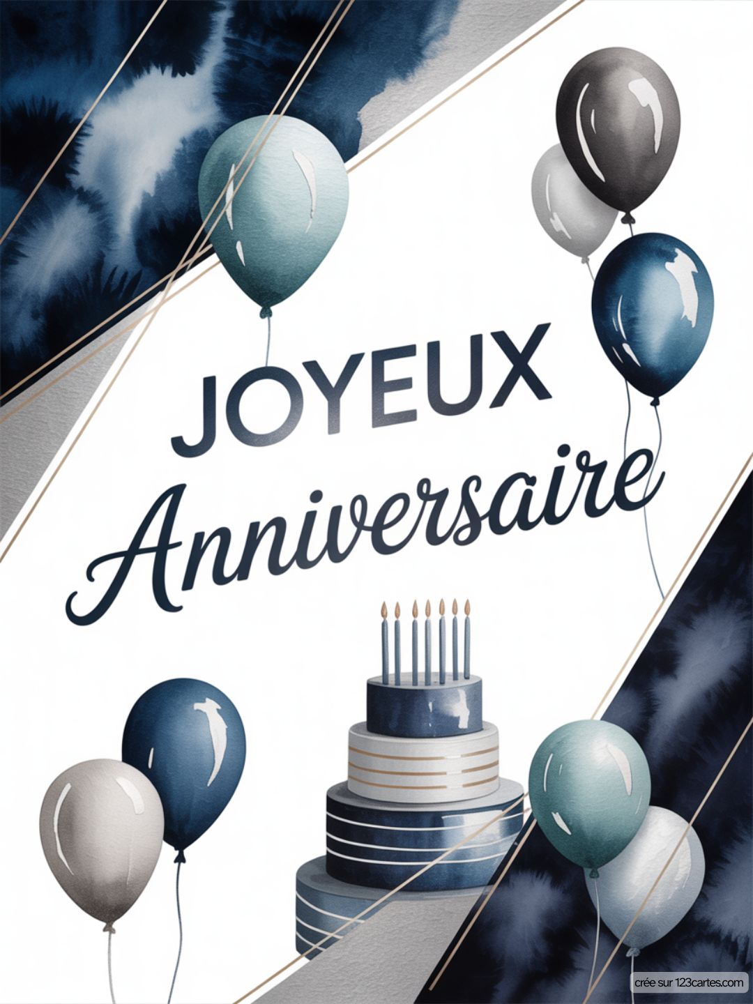 Carte Anniversaire Homme Aquarelle 06