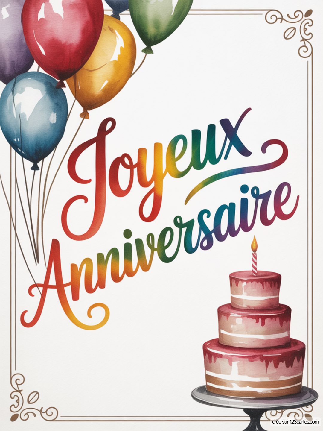Carte Anniversaire Homme Aquarelle 08