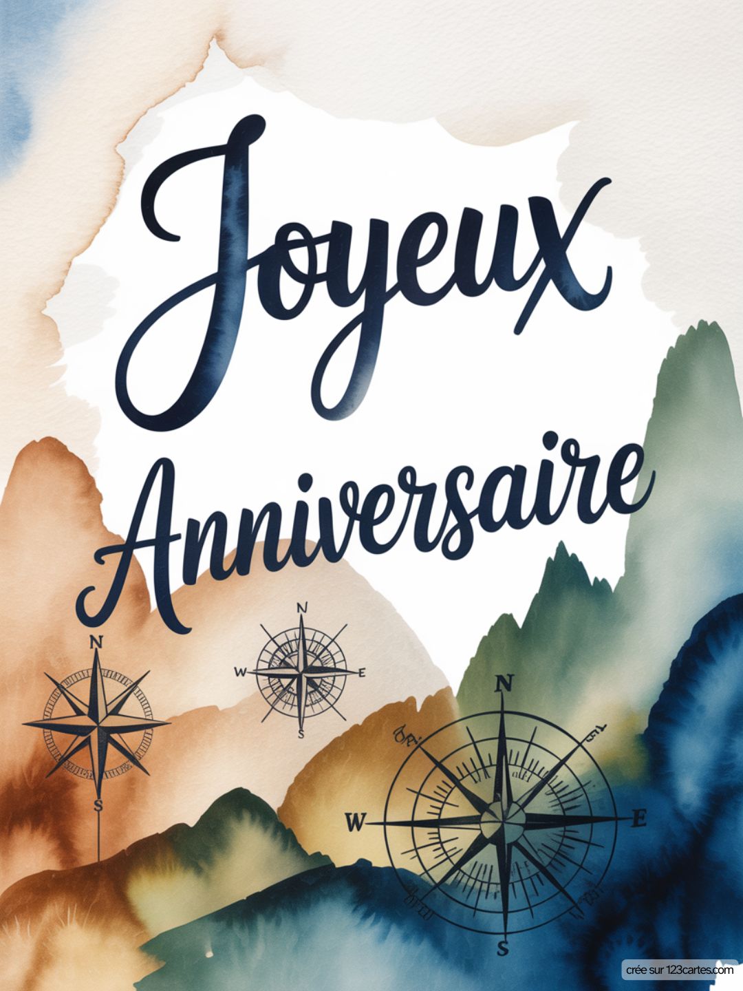 Carte Anniversaire Homme Aquarelle 13