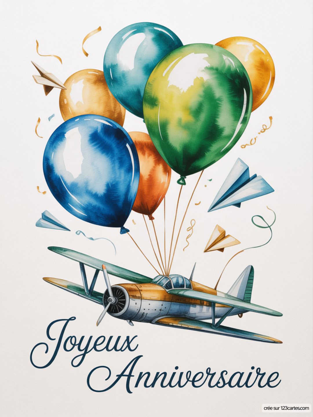 Carte Anniversaire Homme Avion 01