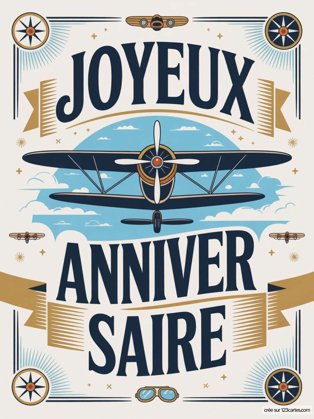 Carte Anniversaire Homme Avion 04