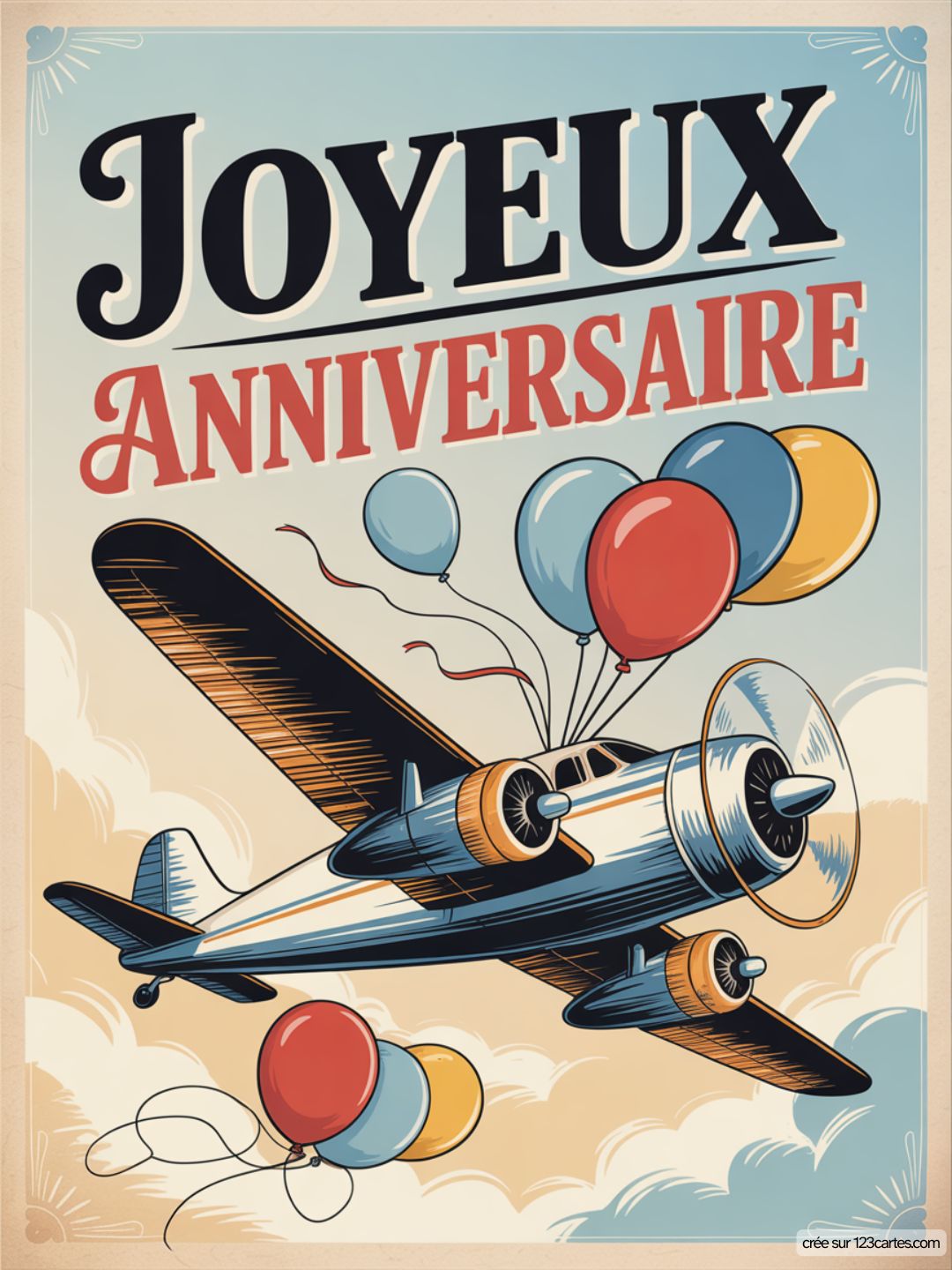 Carte Anniversaire Homme Avion 05