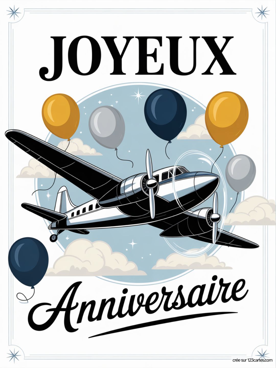 Carte Anniversaire Homme Avion 06