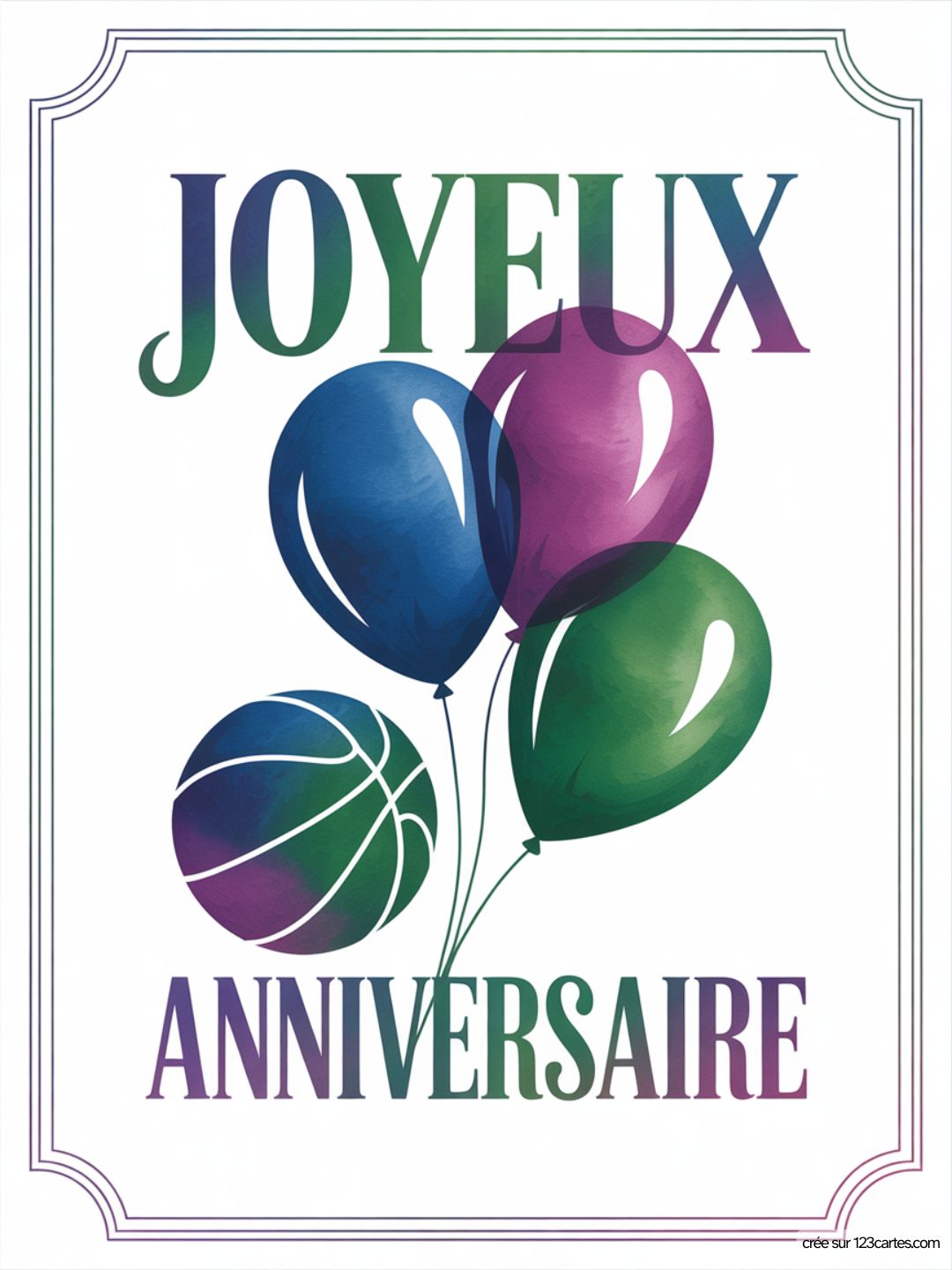 Carte Anniversaire Homme Basket 08
