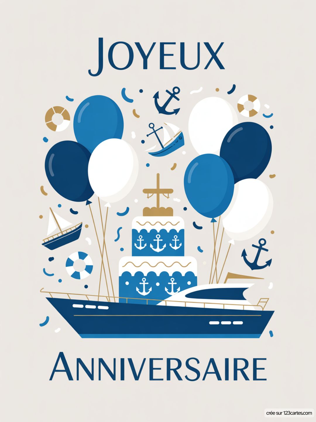 Carte Anniversaire Homme Bateau 02