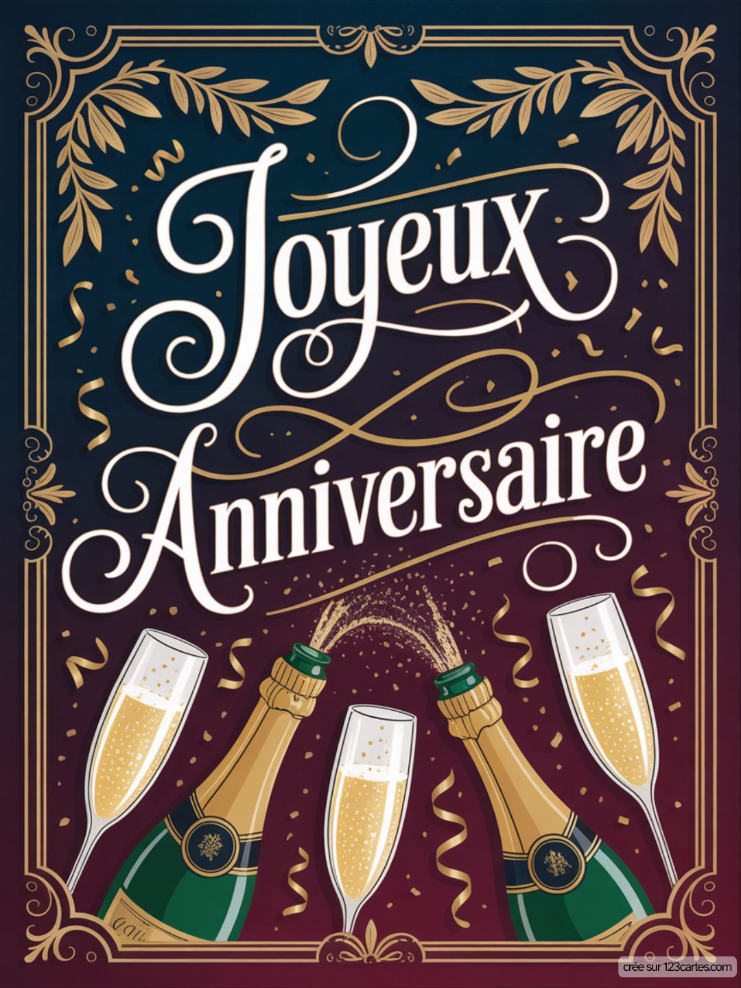 Carte Anniversaire Homme Champagne 03