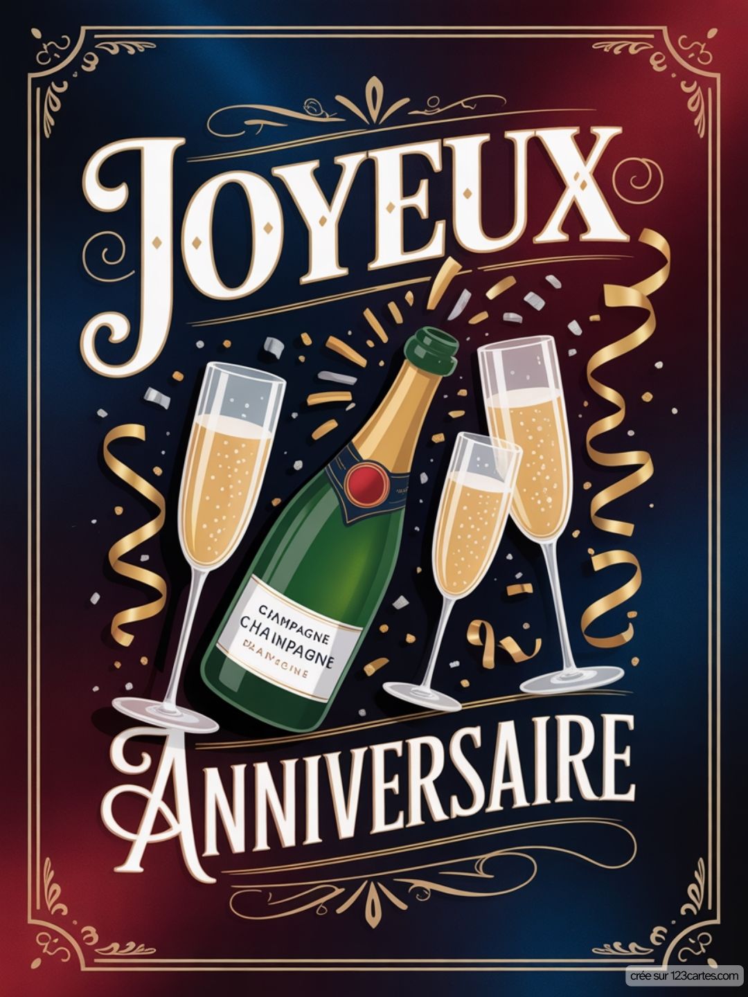 Carte Anniversaire Homme Champagne 06