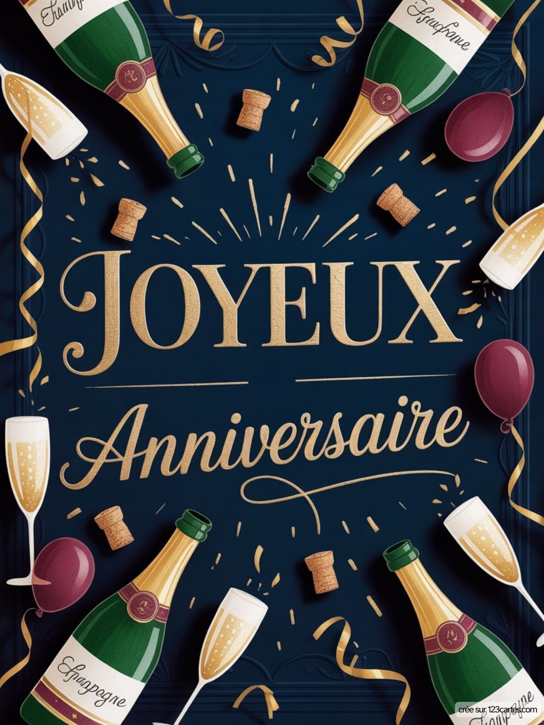 Carte Anniversaire Homme Champagne 10