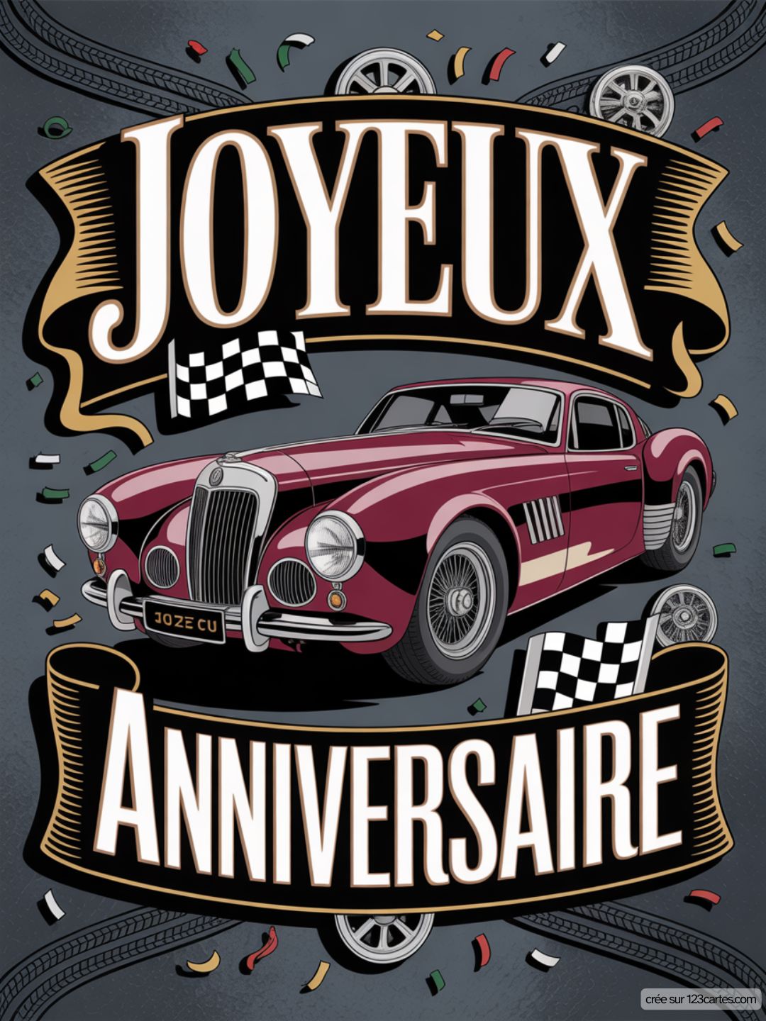 Carte Anniversaire Homme Voiture 01