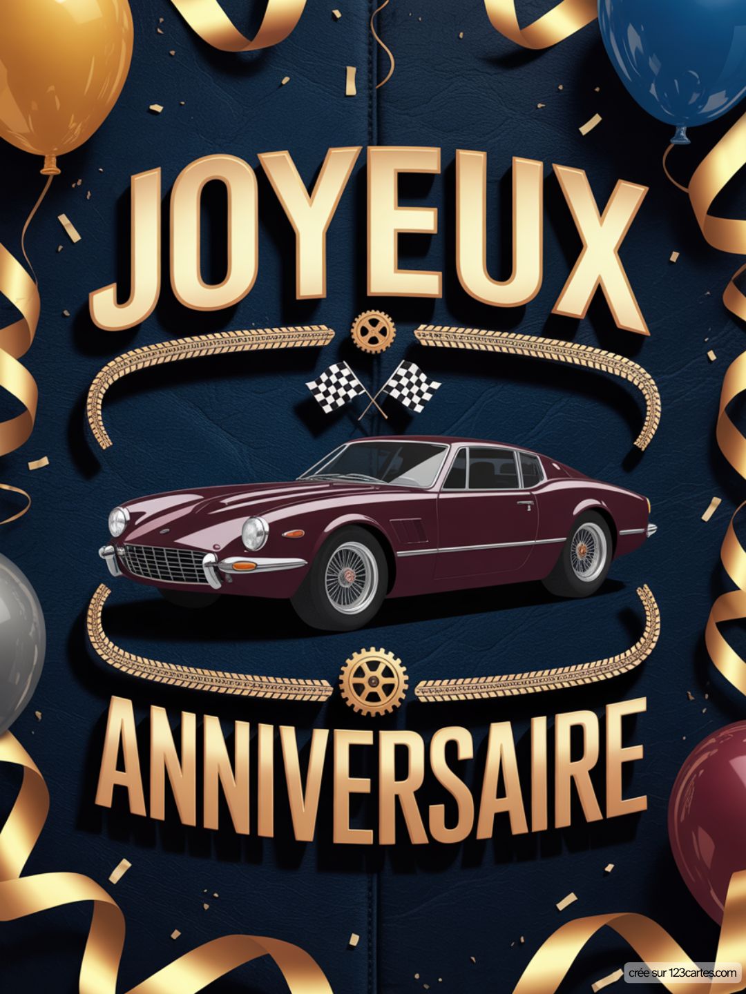 Carte Anniversaire Homme Voiture 08