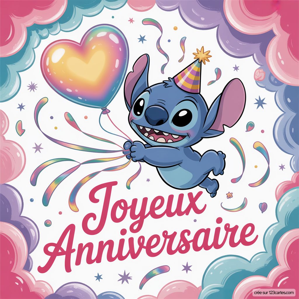 Carte Anniversaire Stitch Gratuite