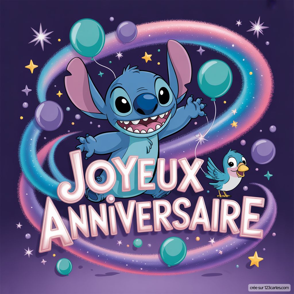 Carte Joyeux Anniversaire Stitch Gratuite