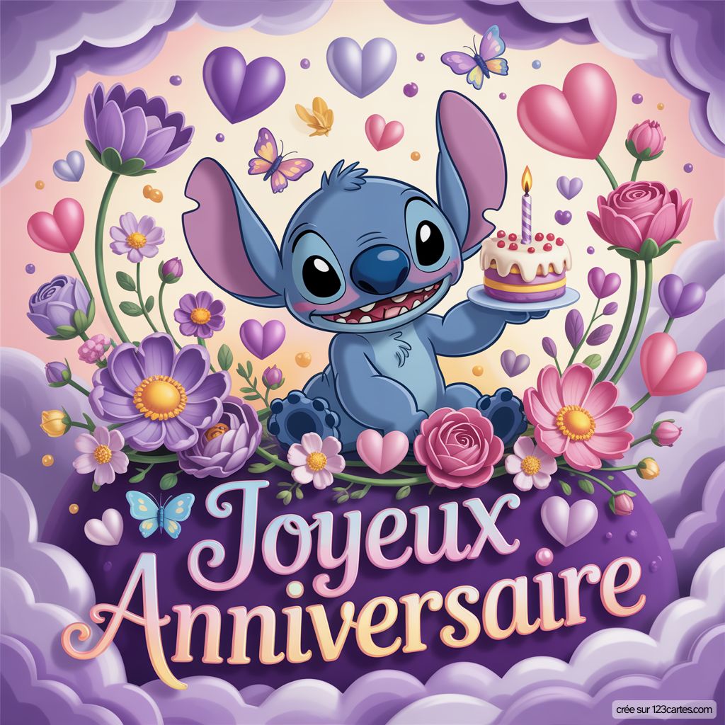 Stitch Carte Anniversaire Virtuelle Gratuite