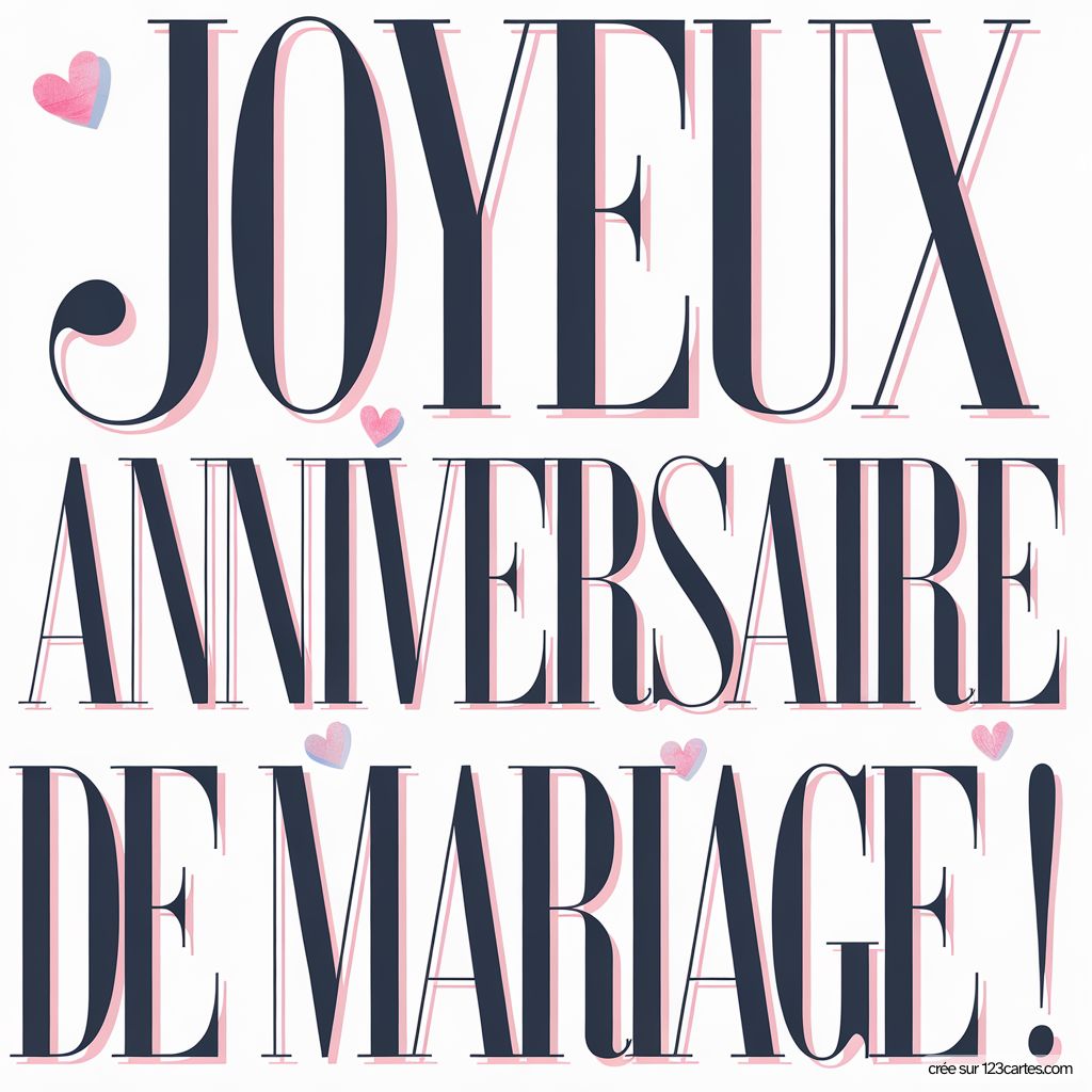 Jolie Carte Joyeux Anniversaire De Mariage