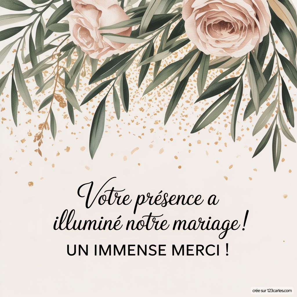 Carte Remerciement Mariage Gratuite