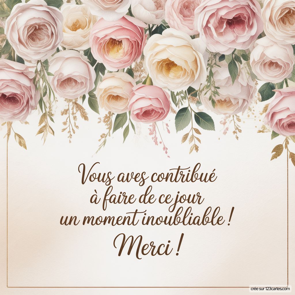 Carte Remerciement Mariage Originale