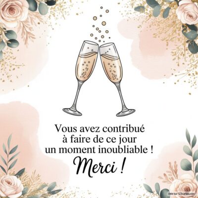 carte virtuelle remerciement invités mariage