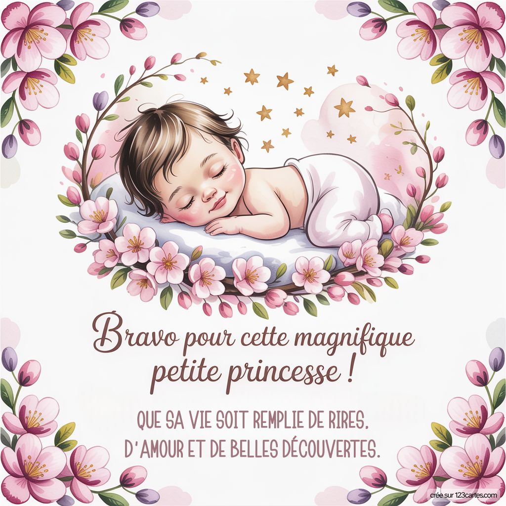 Affiche Felicitation Naissance Fille