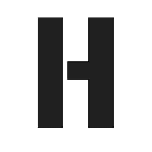Pochoir lettre H en majuscule.