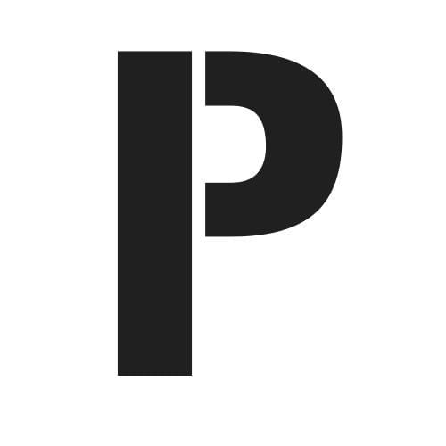 Pochoir lettre P en majuscule.