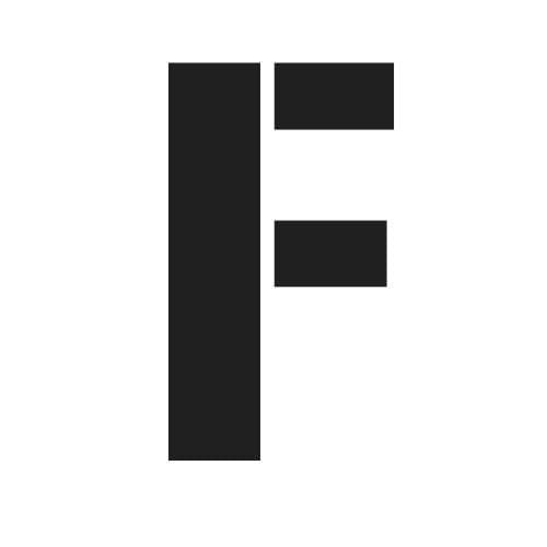 Pochoir lettre F en majuscule.