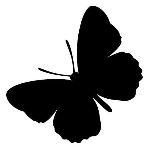 Silhouette papillon, montrant ses ailes écartées avec des contours distincts