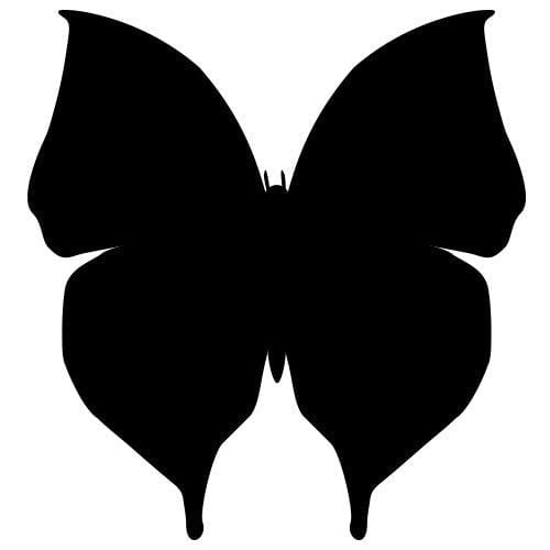 Silhouette d'un papillon, à la forme symétrique et aux ailes arrondies.