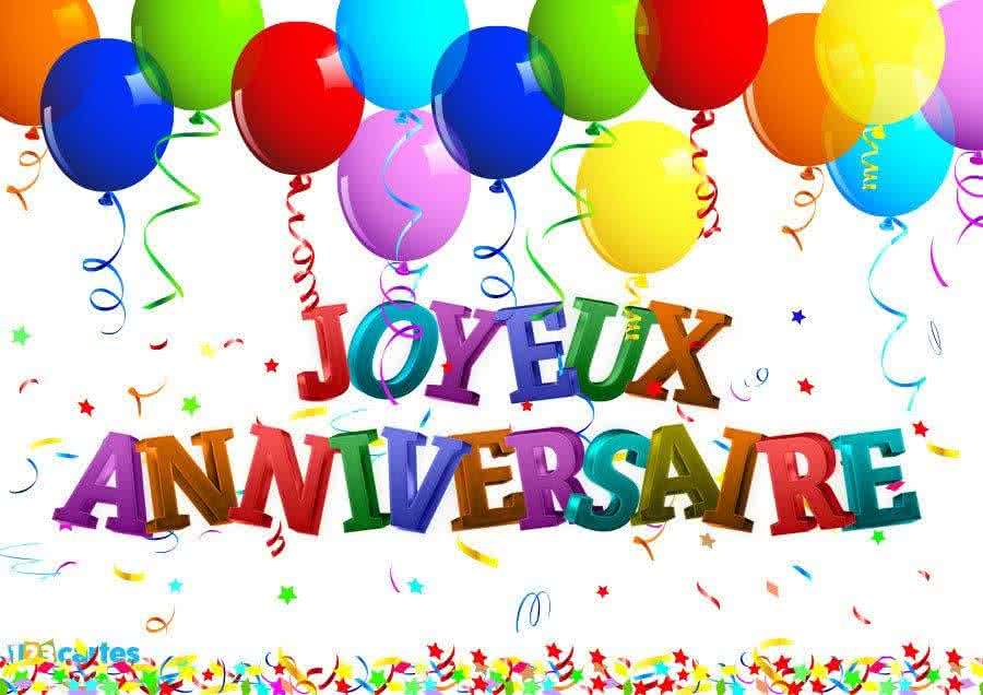 carte joyeux anniversaire confettis 3D