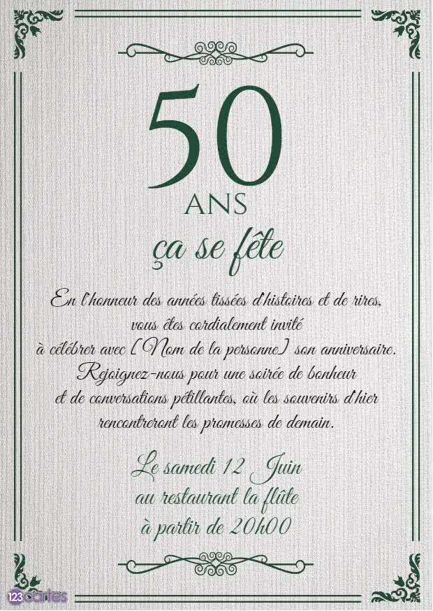 carte invitation anniversaire vintage à imprimer