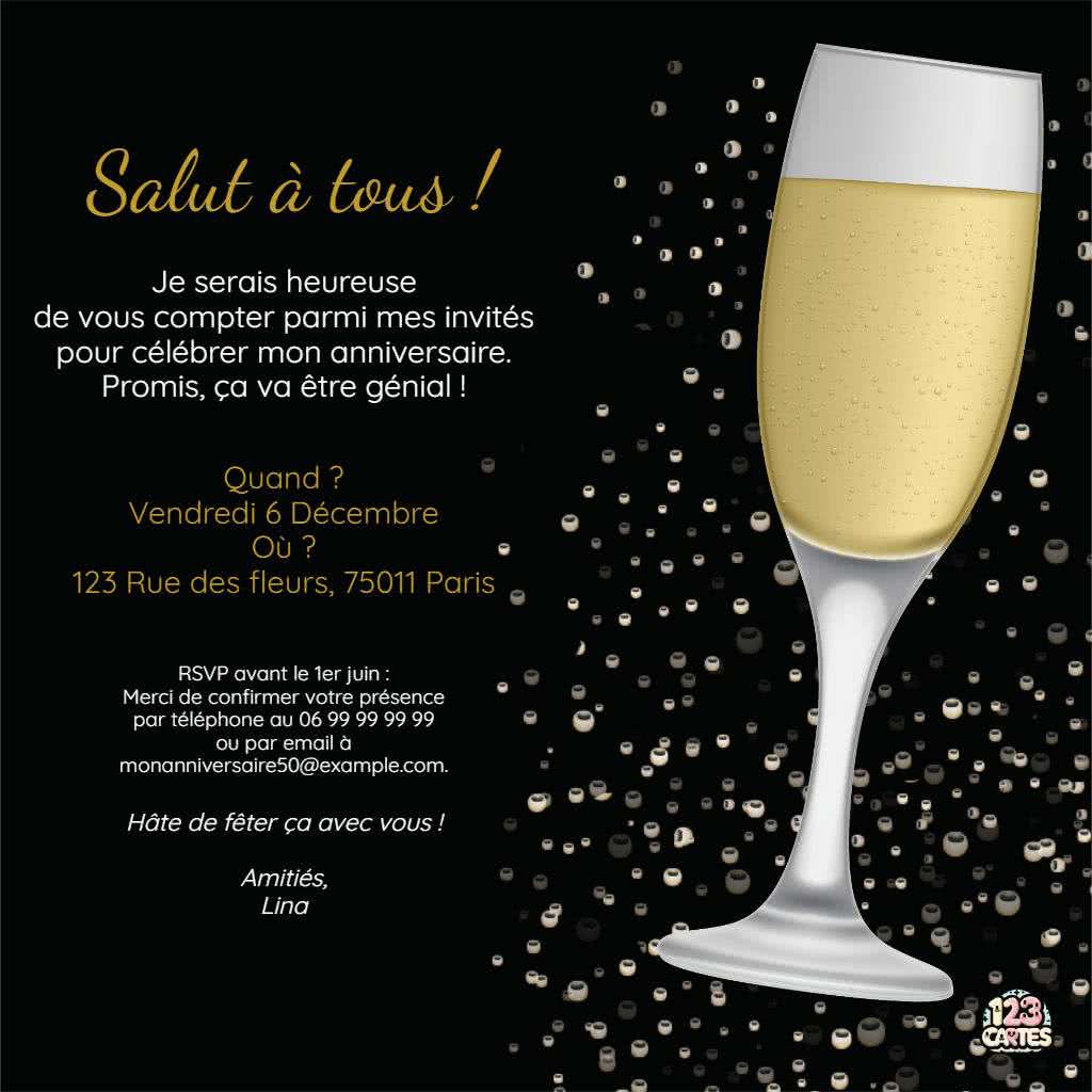 invitation anniversaire adulte