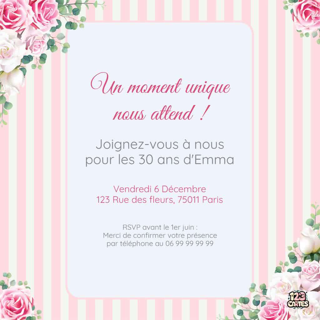 invitation anniversaire adulte