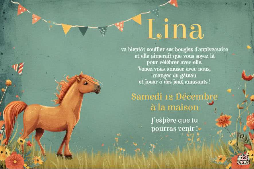 invitation cheval anniversaire