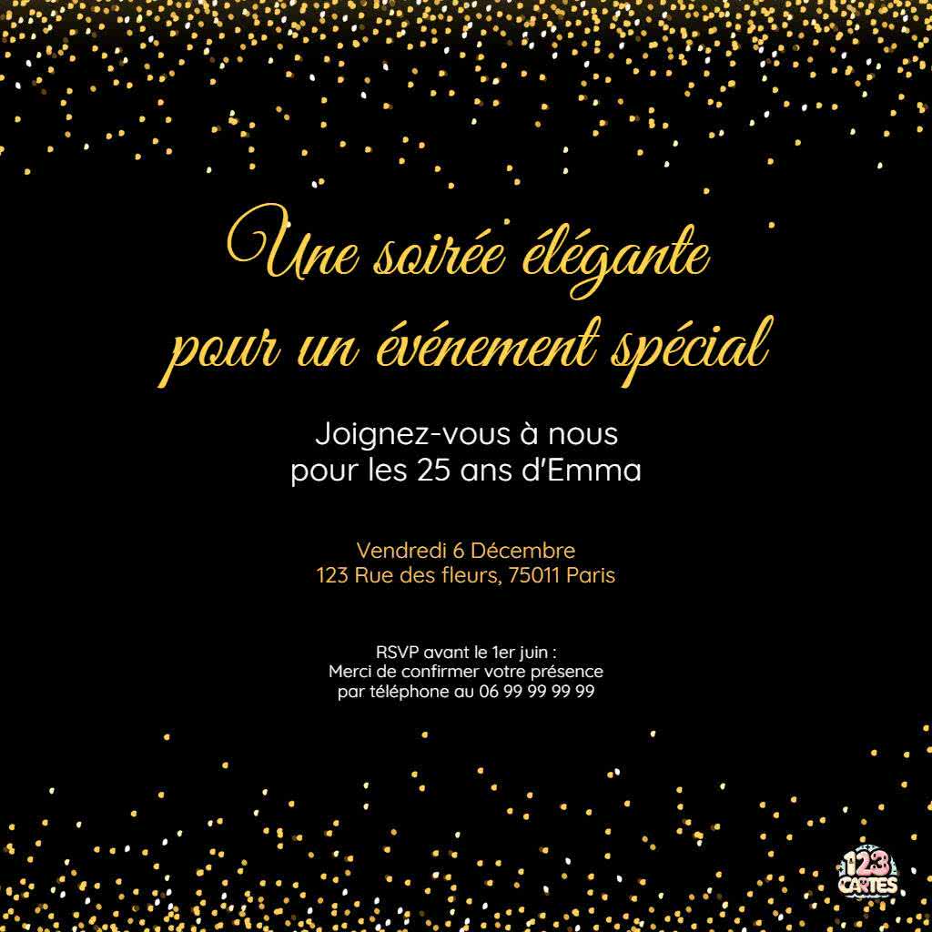 invitation anniversaire adulte