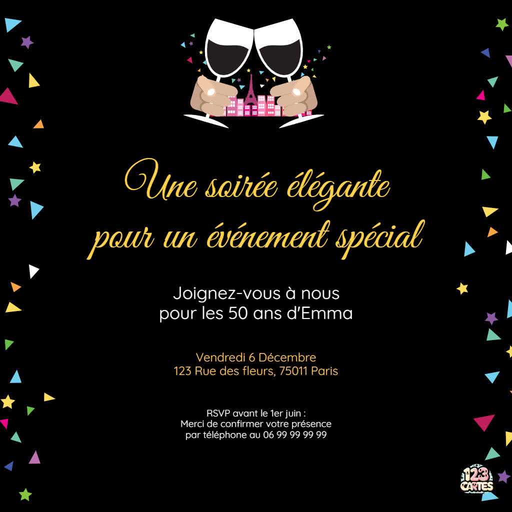 invitation anniversaire adulte