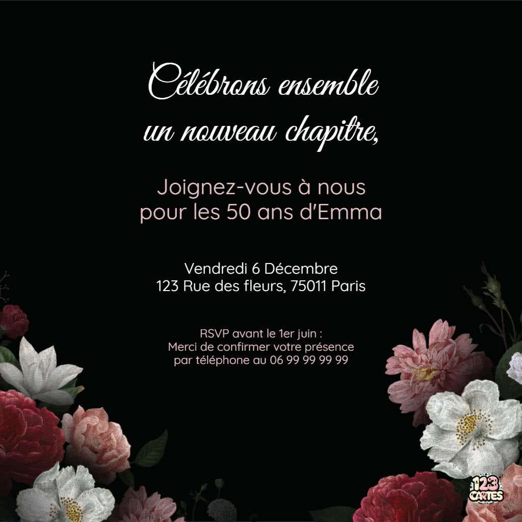 invitation anniversaire adulte