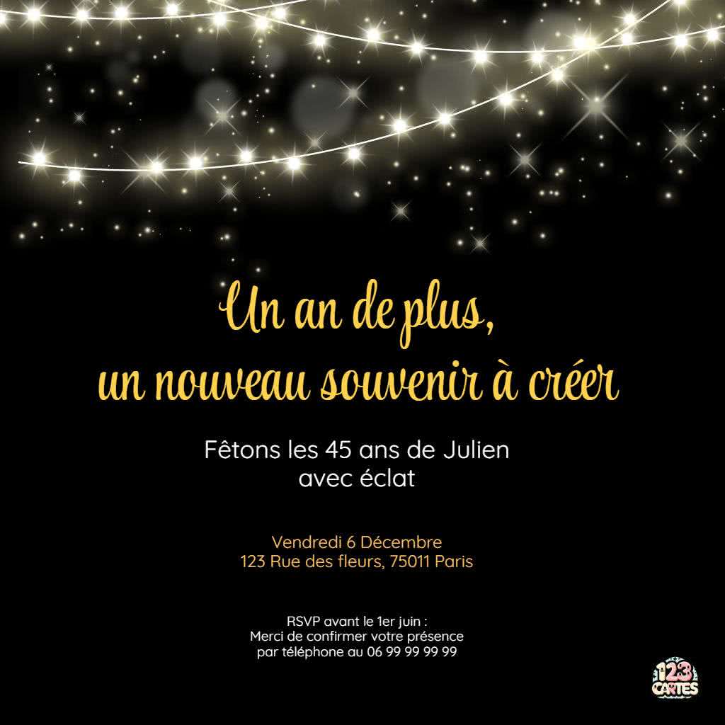 invitation anniversaire adulte